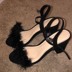 High Heels W/ Fur Strap